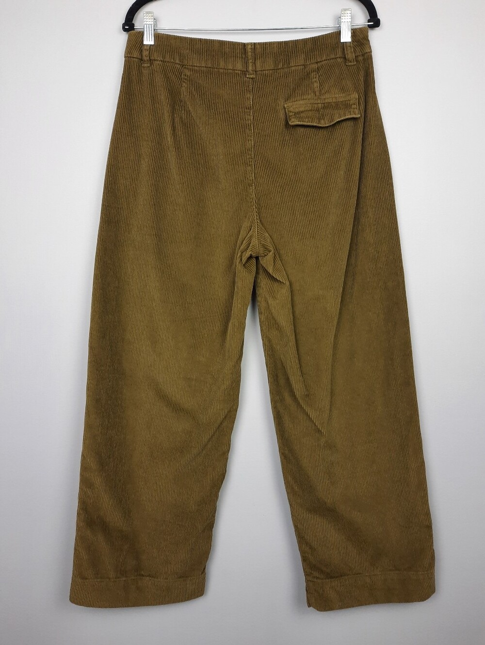 Old Navy High Rise Wide Leg Satin Moss Green Cotton Corduroy Pants size 8 - Picture 4 of 15